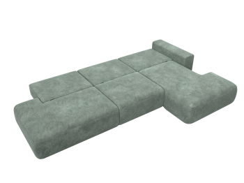 Диван угловой Лига-036 НПБ Модерн Лонг правый угол, велюр BRUT