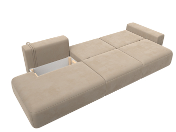 Диван прямой Лига-036 Модерн Лонг подлокотник справа, велюр