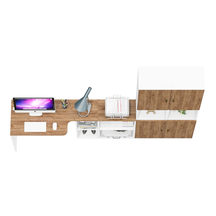 Домашние кабинеты, Лидер-8 письменный стол-трансформер и два пенала Лидер-8.