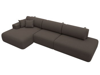 Диван угловой Лига-036 НПБ Модерн Лонг левый угол, рогожка Амур