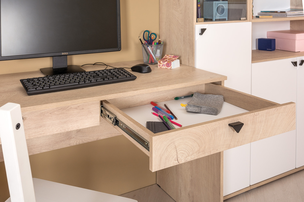 Детские комнаты, Рабочий стол с полкой и шкафом Бостон № 37