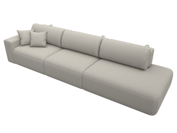 Диван прямой Лига-036 НПБ Модерн Лонг подлокотник слева, рогожка Амур