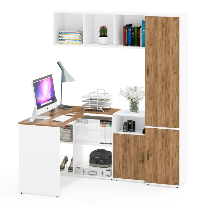 Домашние кабинеты, Домашний офис - стол-трансформер с покой для книг с пеналом 22Б и тумбой 3.19