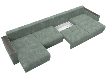 Диван П-образный с декором Лига-049 НПБ Лонг, велюр BRUT