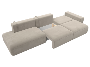 Диван прямой Лига-036 Модерн Лонг подлокотник справа, микровельвет